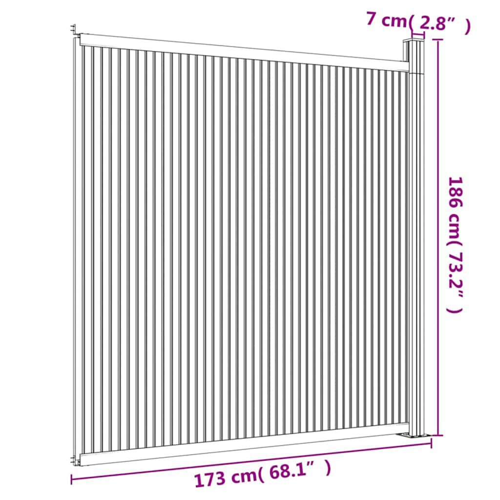 vidaXL Panel za ogradu WPC sivi 173 x 186 cm