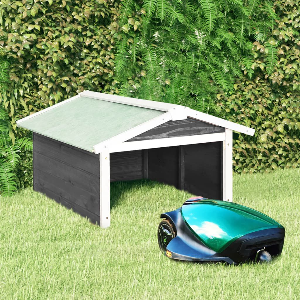 vidaXL Garaža za robotsku kosilicu 72x87x50 cm sivo-bijela od jelovine