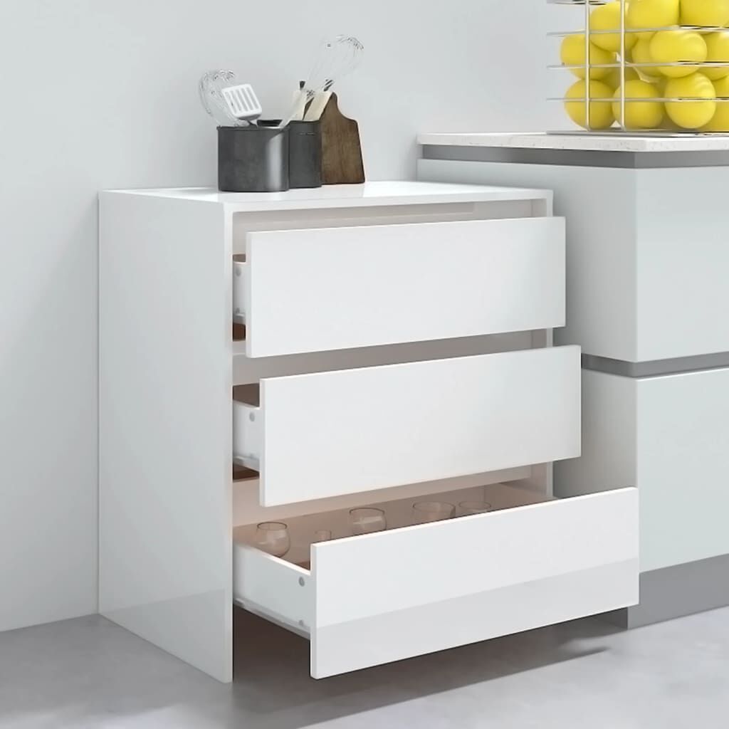 vidaXL Komoda sjajna bijela 70x41x75 cm od konstruiranog drva