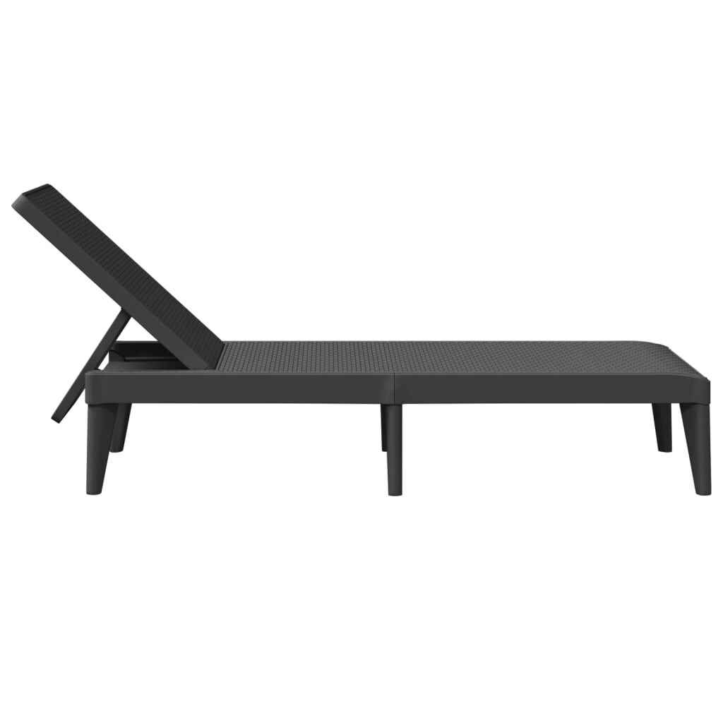vidaXL Ležaljka za sunčanje antracit 186 x 60 x 29 cm PP