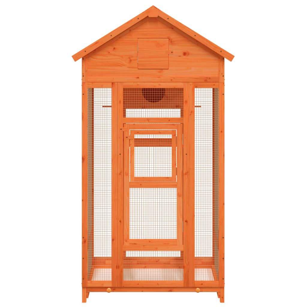 vidaXL Kućica za ptice smeđa 91,5 x 53 x 170 cm od masivne borovine