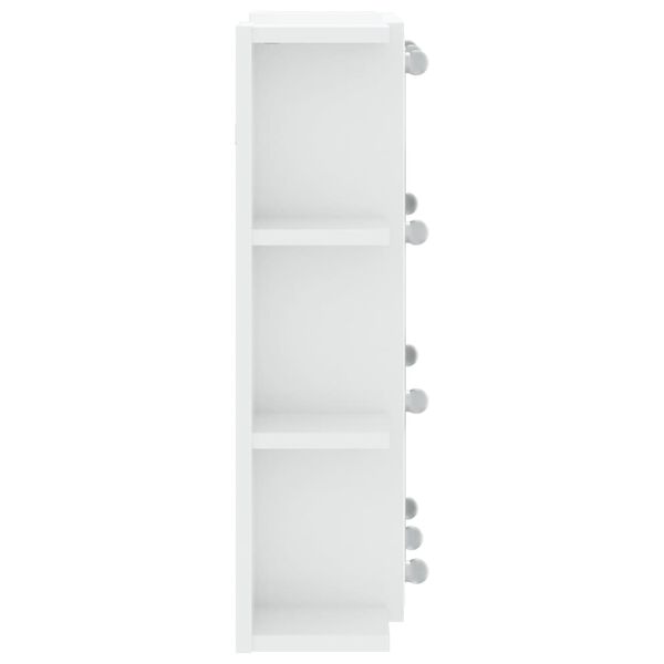 vidaXL Ormarić s ogledalom i LED svjetlima sjajni bijeli 70x16,5x60 cm