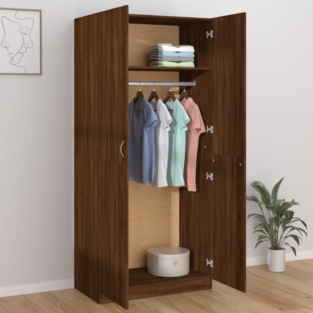 vidaXL Ormar boja smeđeg hrasta 90 x 52 x 200 cm od konstruiranog drva