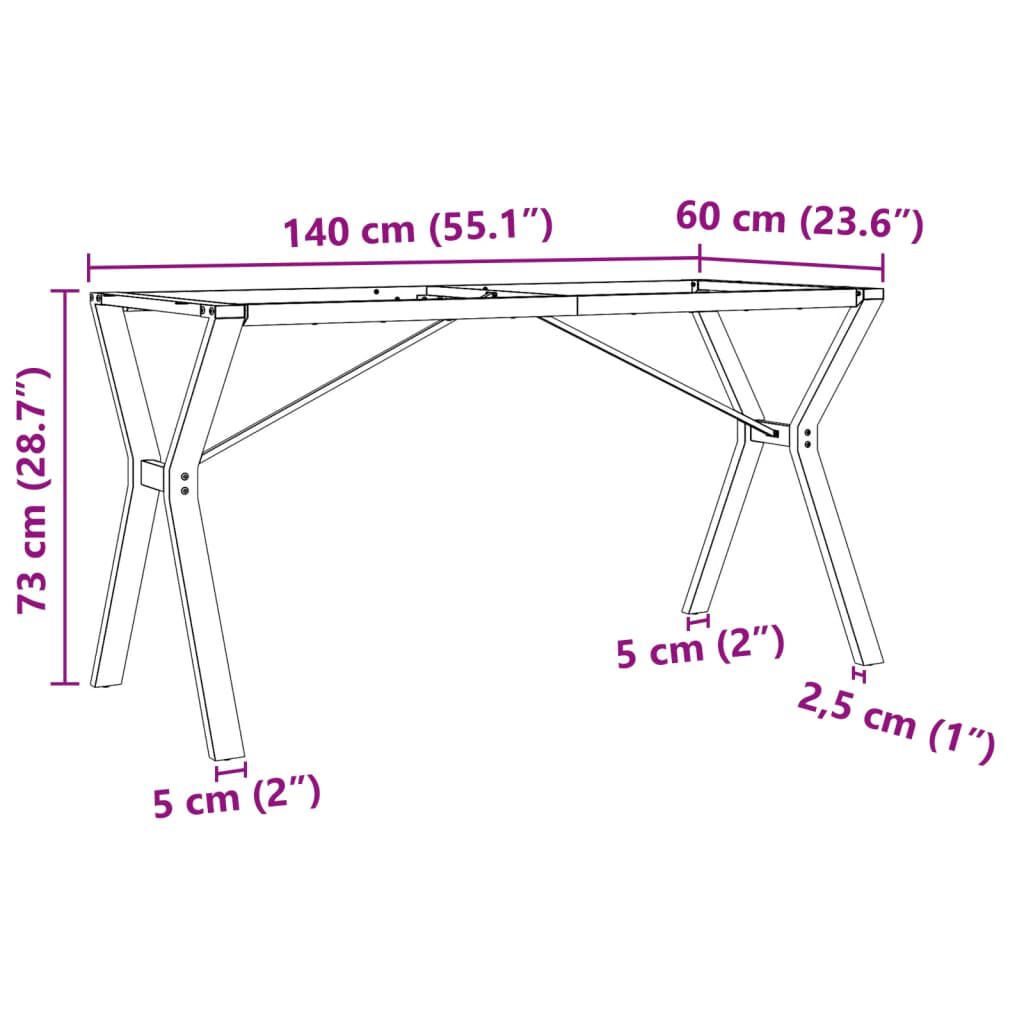 vidaXL Noge za blagovaonski stol Y-oblika 140x60x73cm čelik