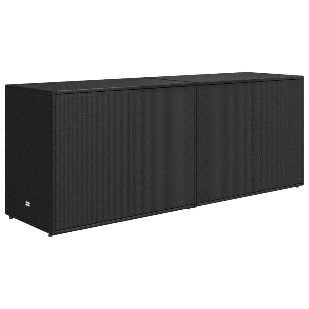 vidaXL Vrtni ormarić za pohranu crni 198 x 55,5 x 80 cm od poliratana