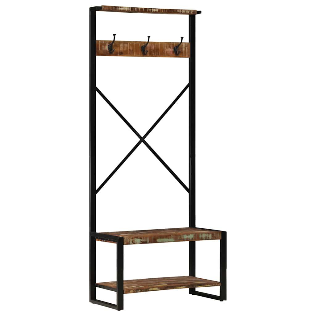 vidaXL Stalak za odjeću Višebojni 80x40x190 cm puno drvo obrađeno