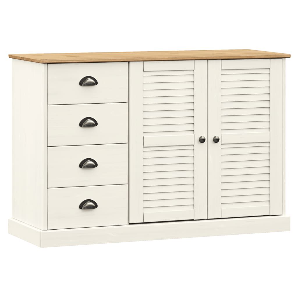 vidaXL Komoda s ladicama VIGO 113x40x75 cm bijela od masivne borovine