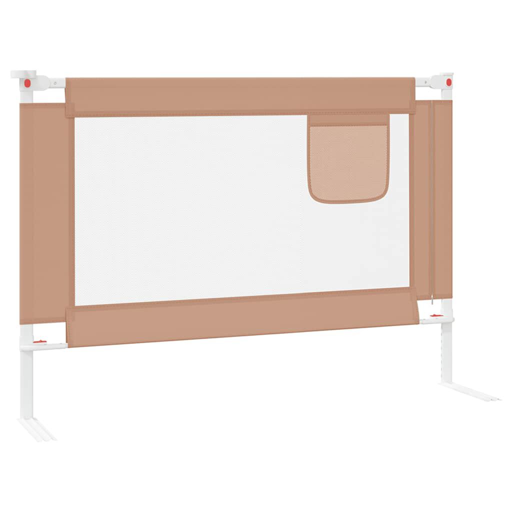 vidaXL Sigurnosna ograda za dječji krevet smeđe-siva 90x25 cm tkanina