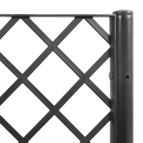 vidaXL Vrtna sadilica s rešetkom crna 160 x 160 x 140 cm PP