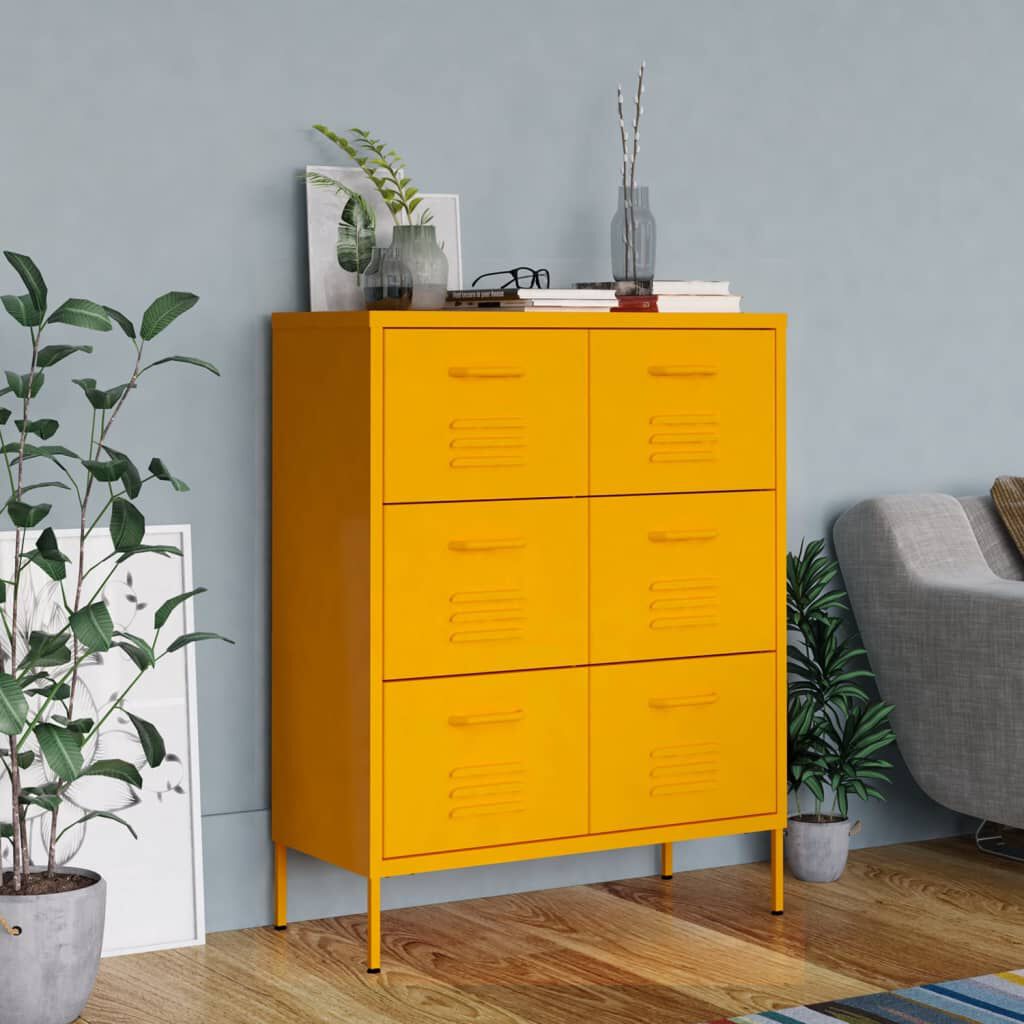 vidaXL Ormarić s ladicama boja senfa 80 x 35 x 101,5 cm čelični