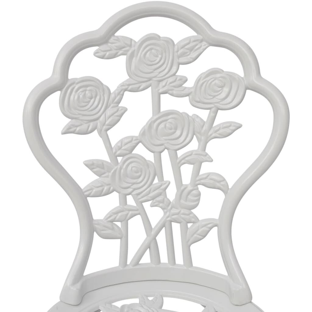 vidaXL 3-dijelni bistro set od lijevanog aluminija bijeli