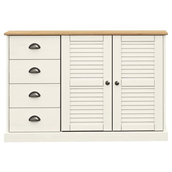 vidaXL Komoda s ladicama VIGO 113x40x75 cm bijela od masivne borovine