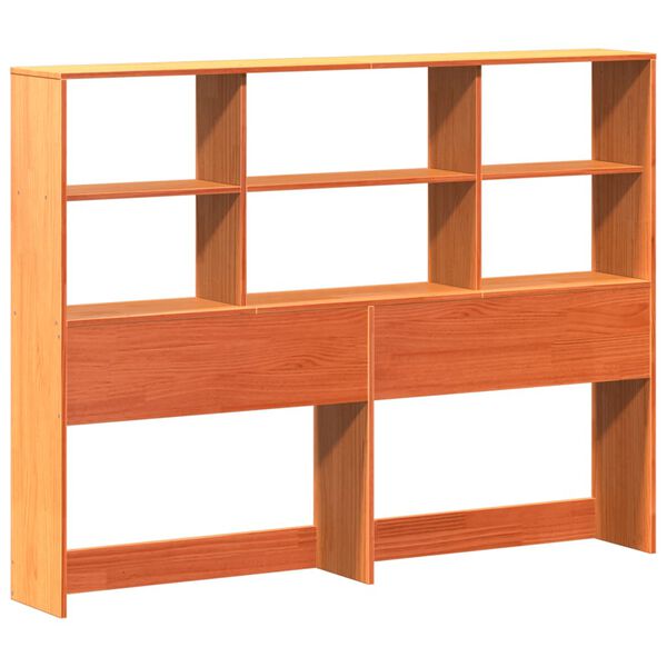 vidaXL Krevet s regalom za knjige bez madraca 135 x 190 cm od borovine