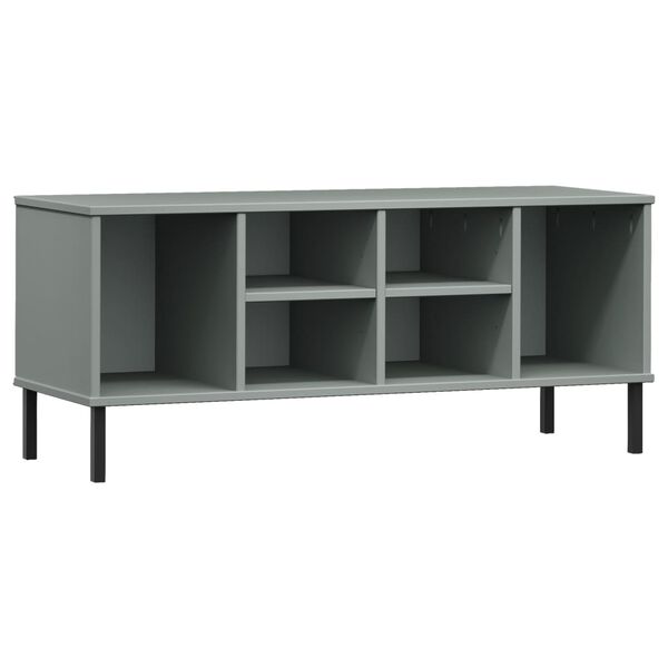 vidaXL Stalak za cipele metalne noge sivi 106 x 35 x 45 cm drveni OSLO