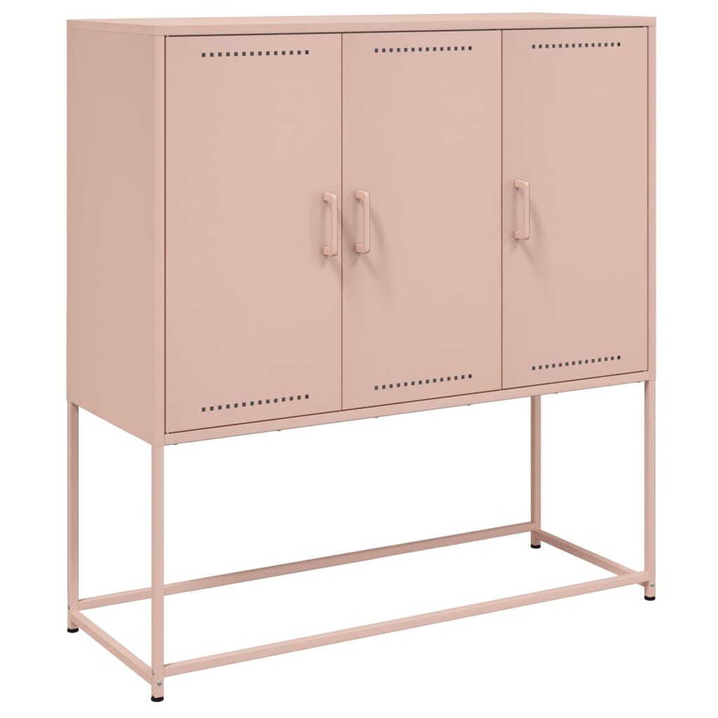 vidaXL Visoka komoda ružičasta 100,5x39x107 cm čelična