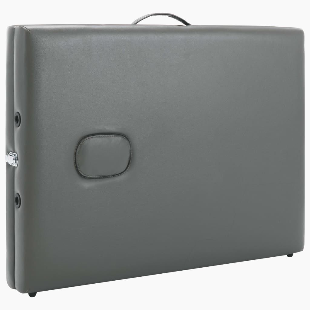 vidaXL Masažni stol s 2 zone i drvenim okvirom antracit 186 x 68 cm