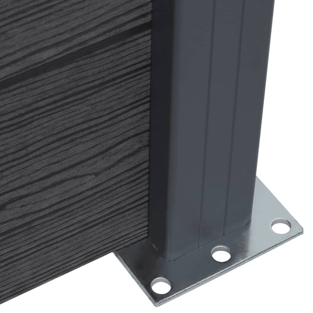 vidaXL Set panela za ogradu sivi 180 x 186 cm WPC