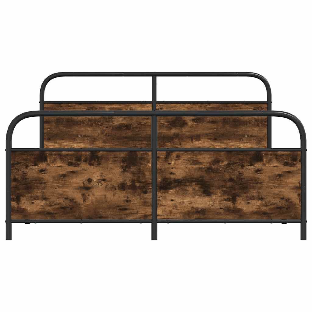 vidaXL Metalni okvir kreveta bez madraca boja hrasta 150 x 200 cm