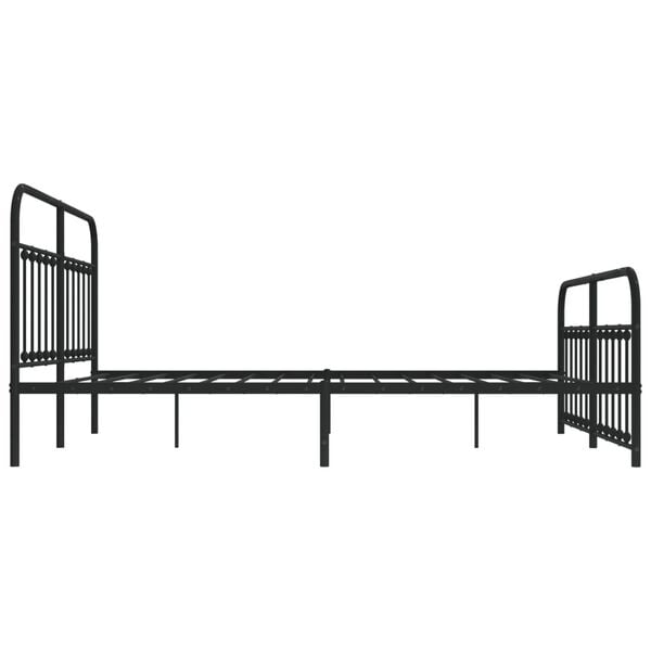 vidaXL Metalni okvir krevet bez madraca s podnožjem crni 180x200 cm