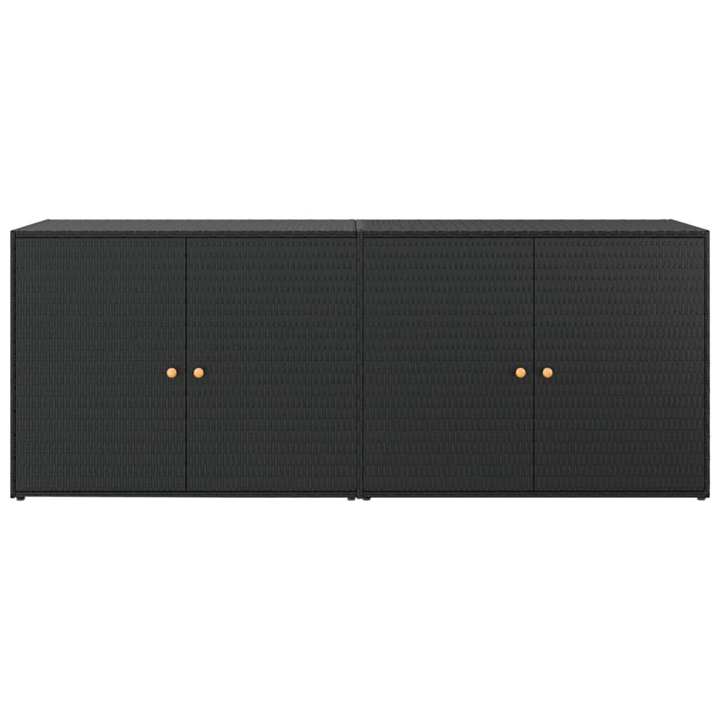vidaXL Vrtni ormarić za pohranu crni 198 x 55,5 x 80 cm od poliratana