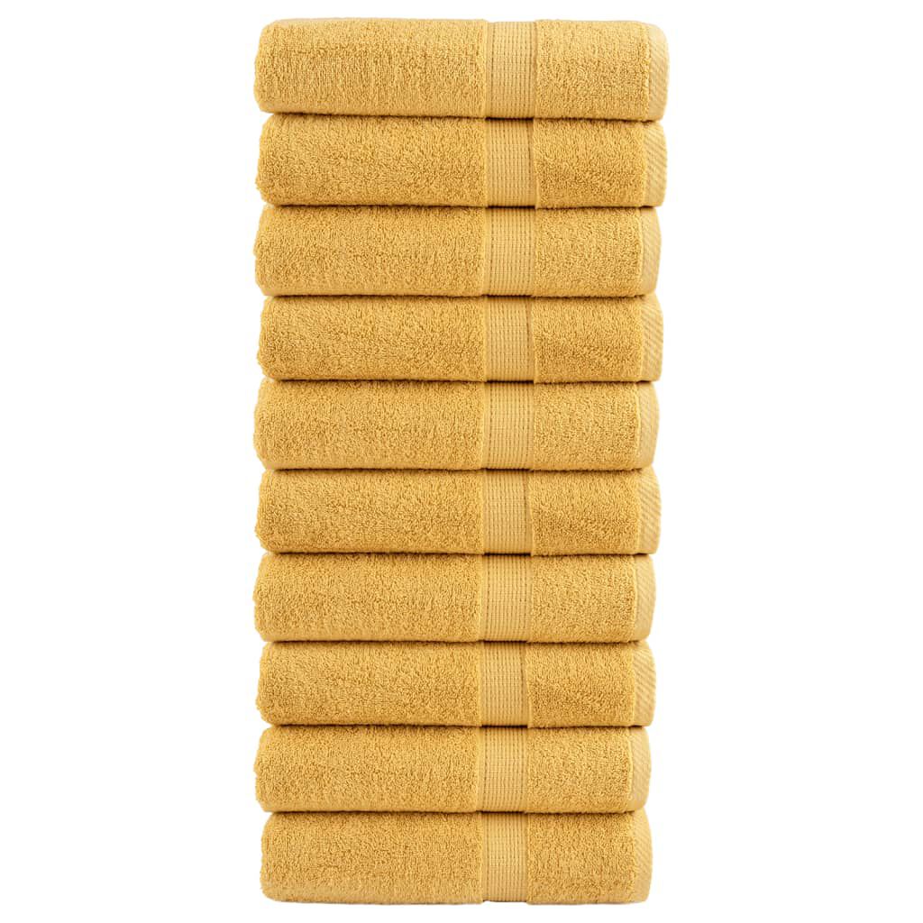 vidaXL Ručnici za ruke SOLUND 10 kom zlatni 50 x 100 cm 600 gsm